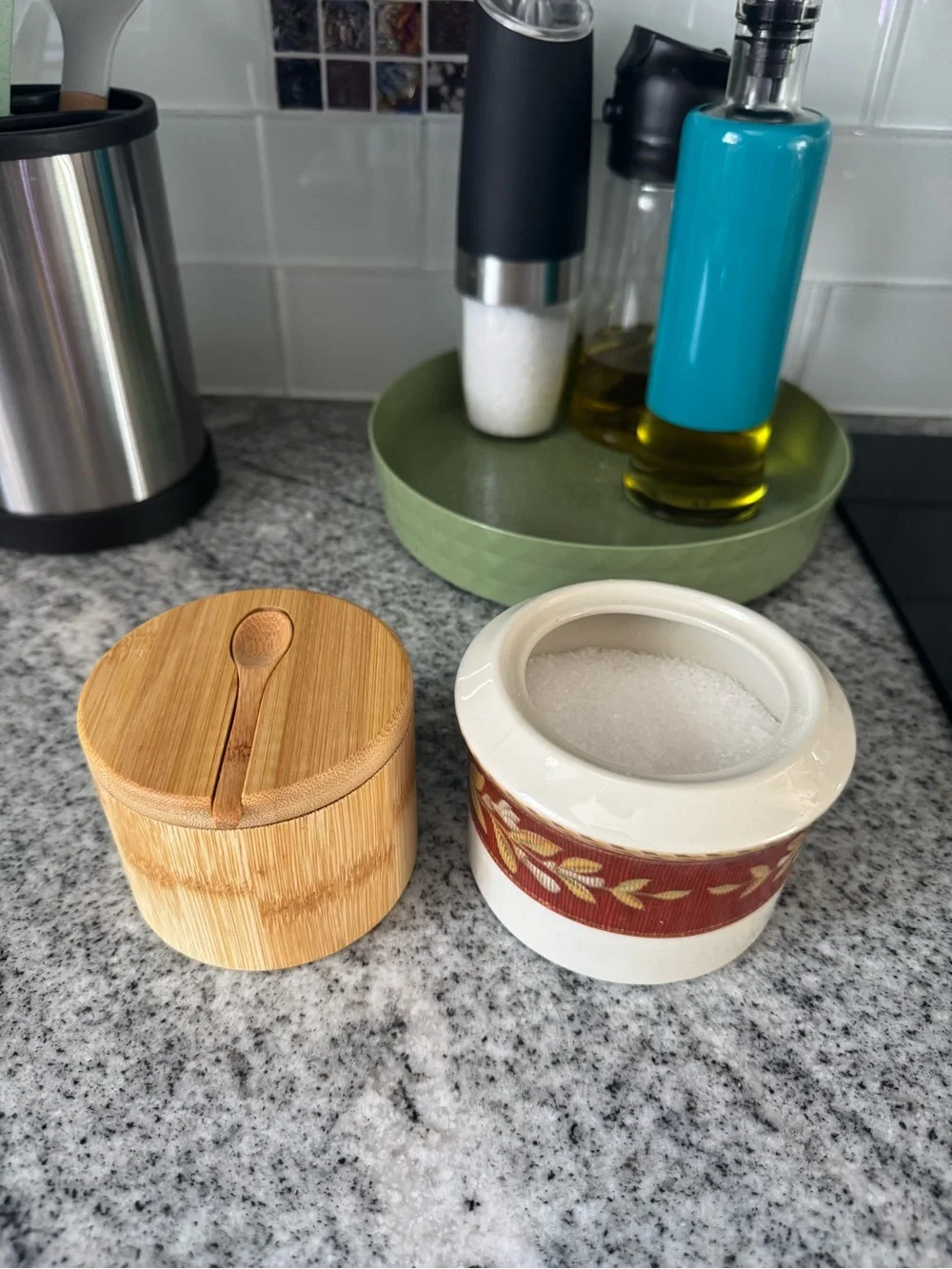 NWOT Totally Bamboo Little Dipper Salt Box with Spoon